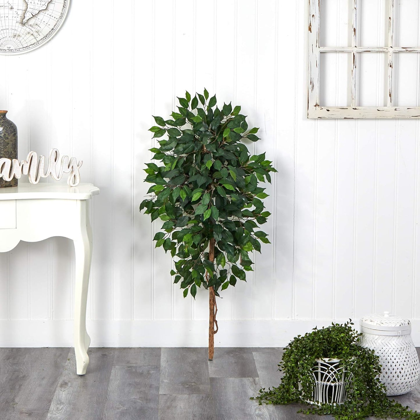 4ft. Single Ficus Artificial Tree (No Pot),Green