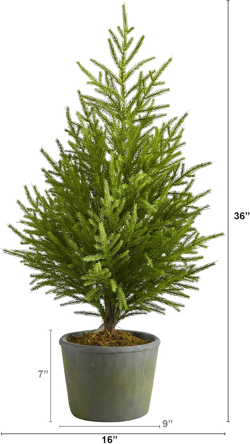 3ft. Norfolk Island Pine Natural Look Artificial Tree in Decorative Planter