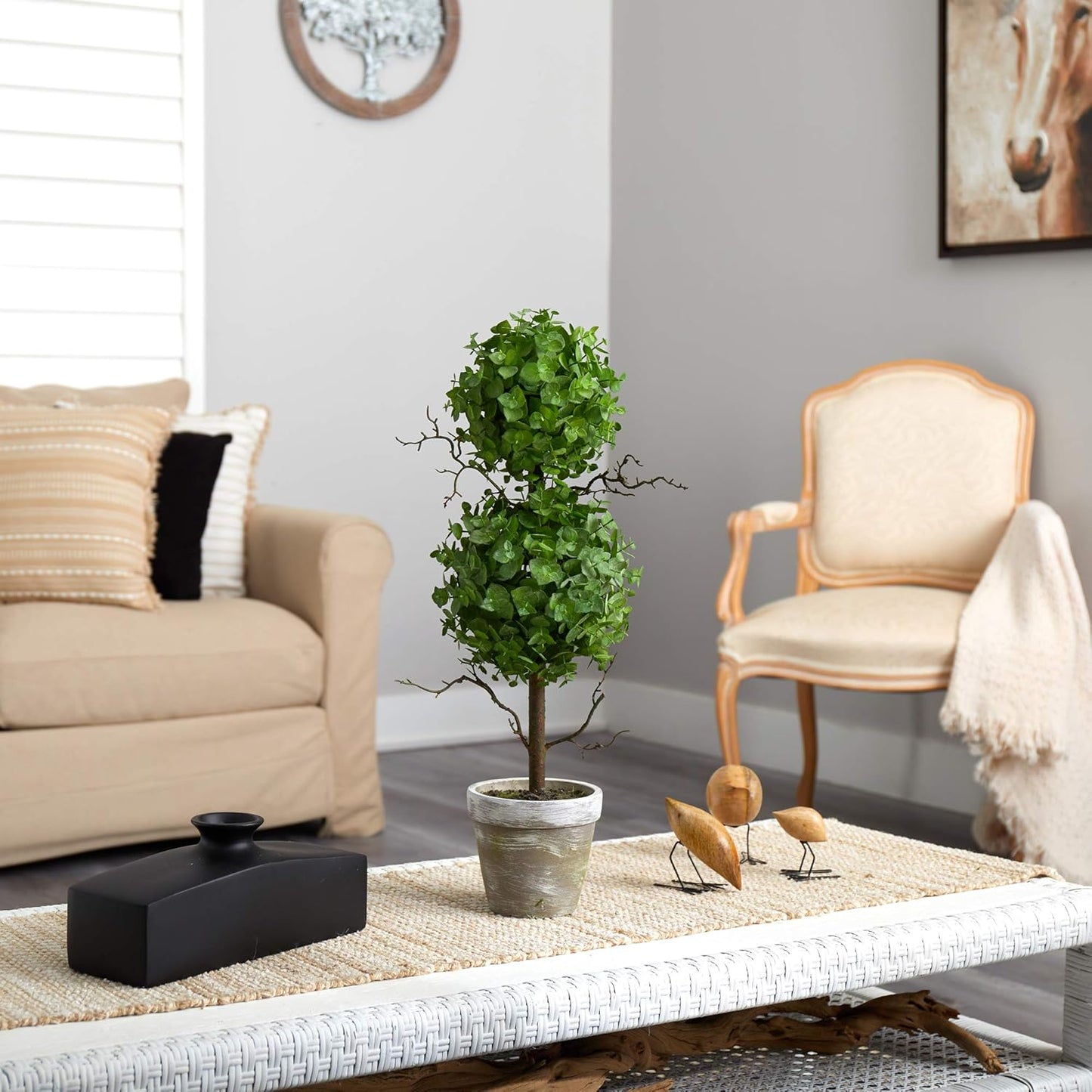 2ft. Eucalyptus Double Ball Topiary Artificial Tree
