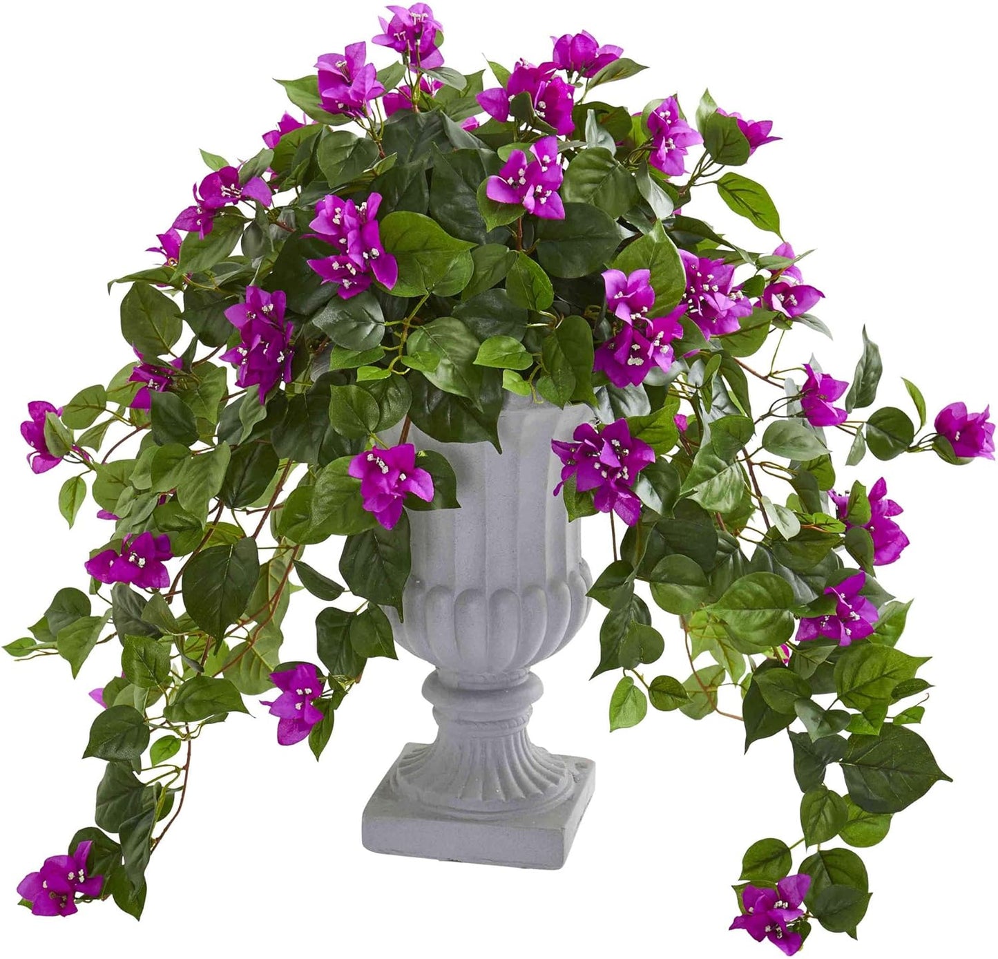 Bougainvillea Artificial Decorative Urn Silk Plants, Purple