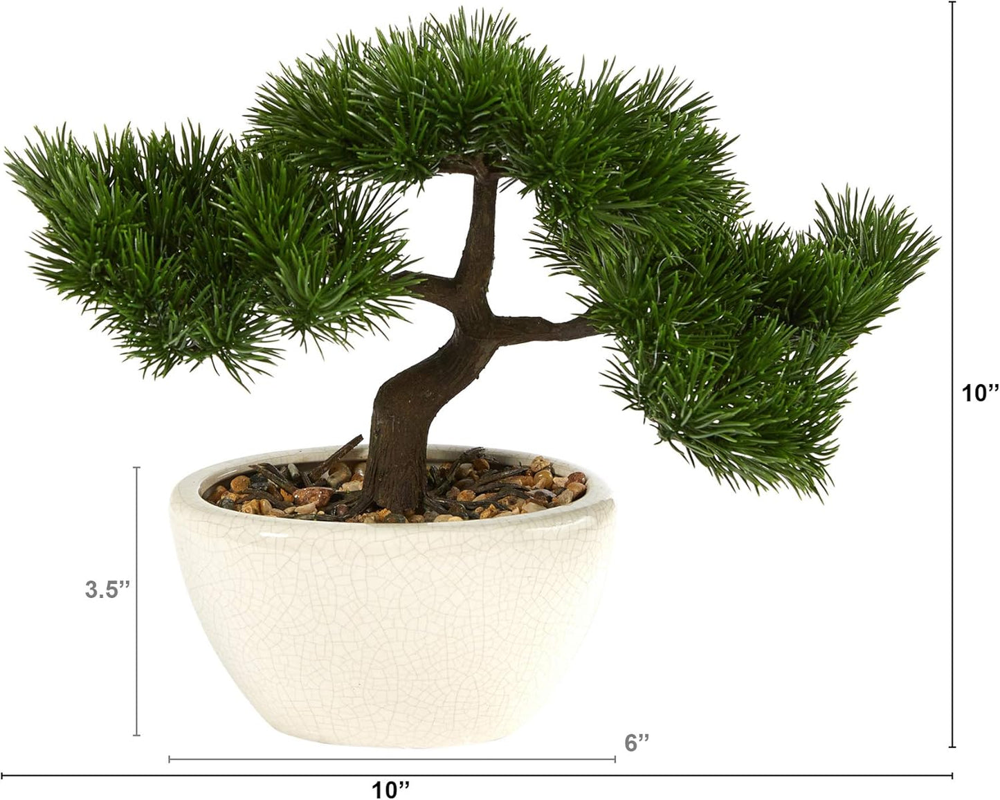 10in. Cedar Bonsai Artificial Tree in Decorative Planter, Green
