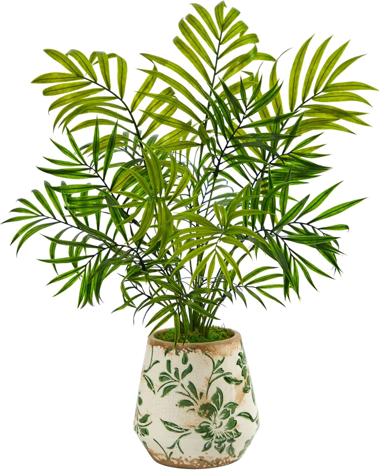 18in. Mini Areca Palm Artificial Plant in Floral Vase