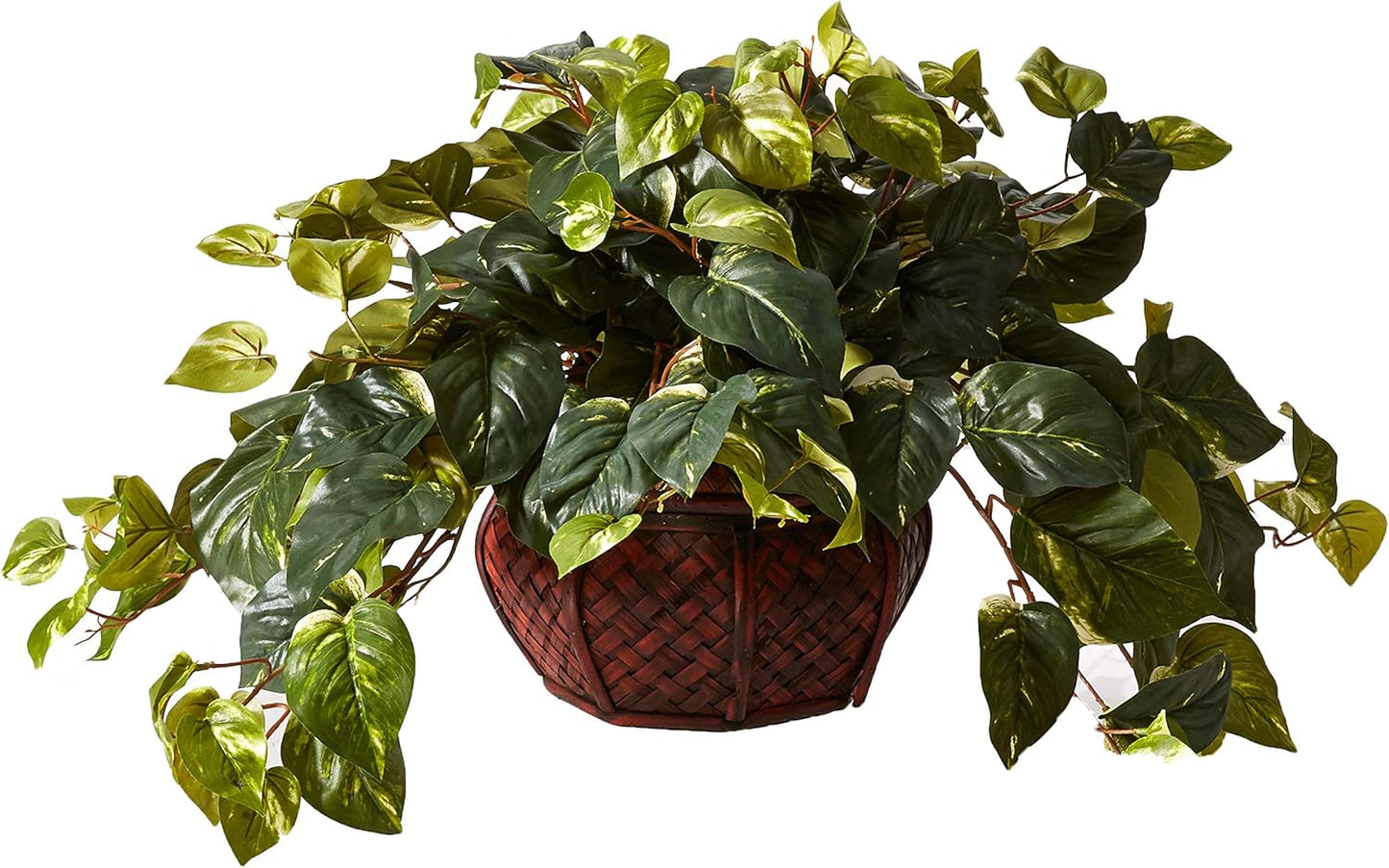 6681 15in. Pothos with Decorative Vase Silk Plant,Green,17.5" x 10.125" x 10.125" No50