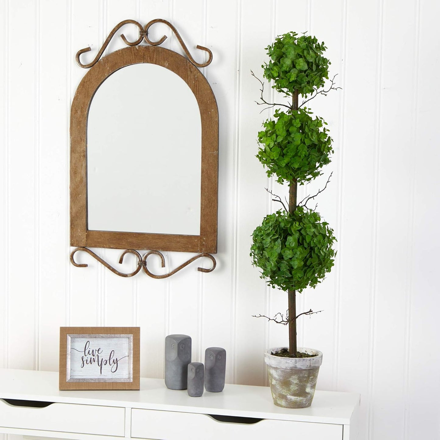3ft. Eucalyptus Triple Ball Topiary Artificial Tree
