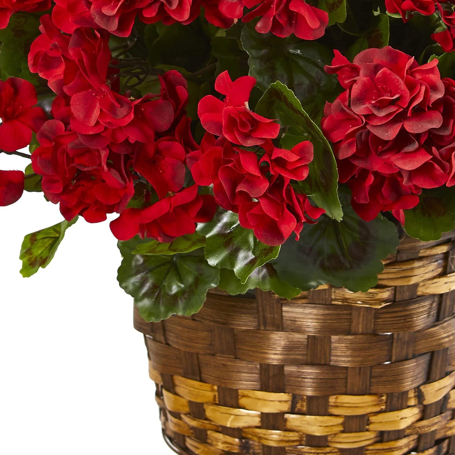 19in. Geranium Hanging Basket Artificial Plant UV Resistant (Indoor/Outdoor)