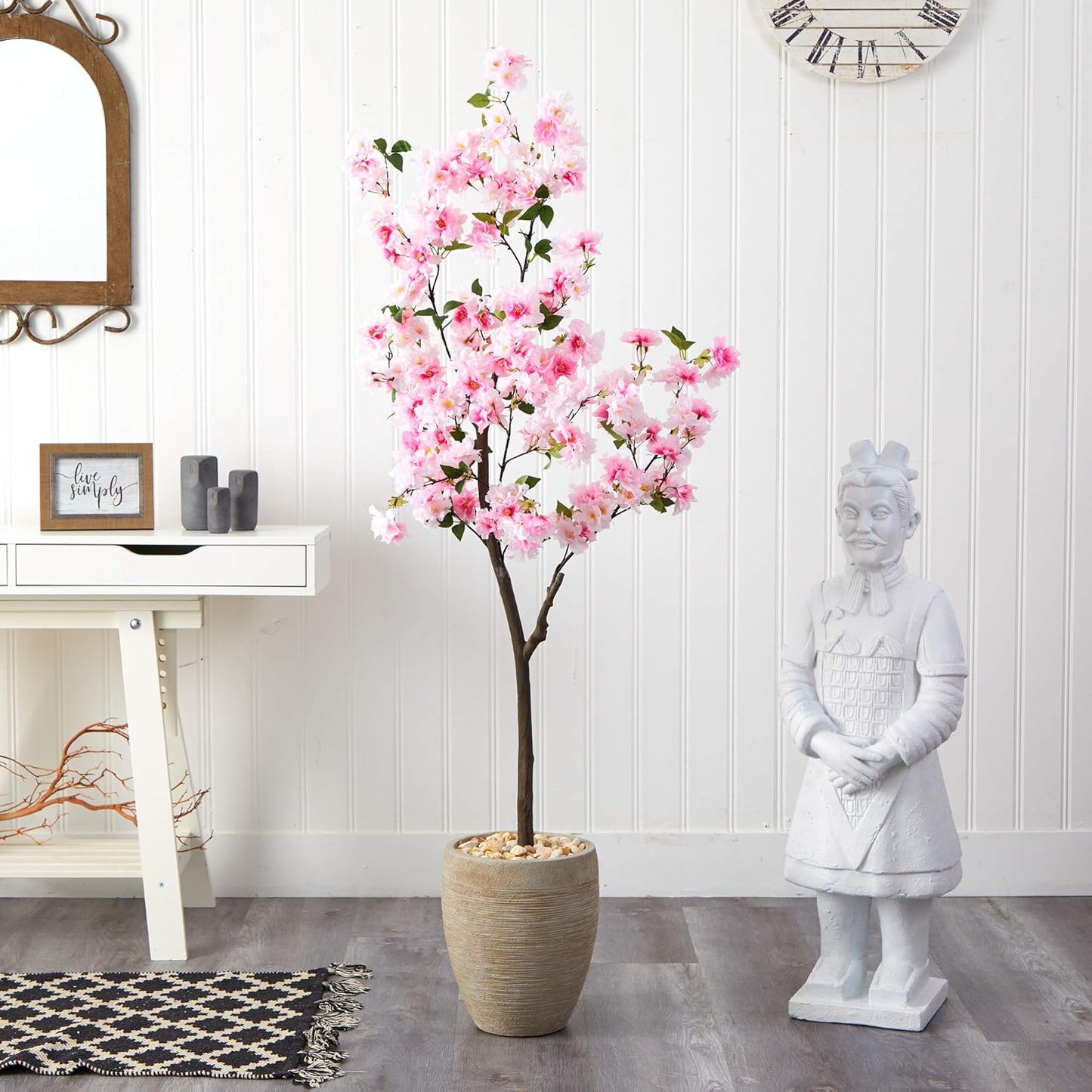 5.5ft. Cherry Blossom Artificial Tree in Sand Colored Planter