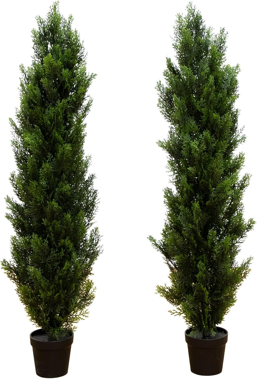 4ft Cedar Topiary Artificial Trees, UV Resistant, Indoor/Outdoor Decor, Set of 2, Wear-Resistant, Realistic Design, No Maintenance Requ
