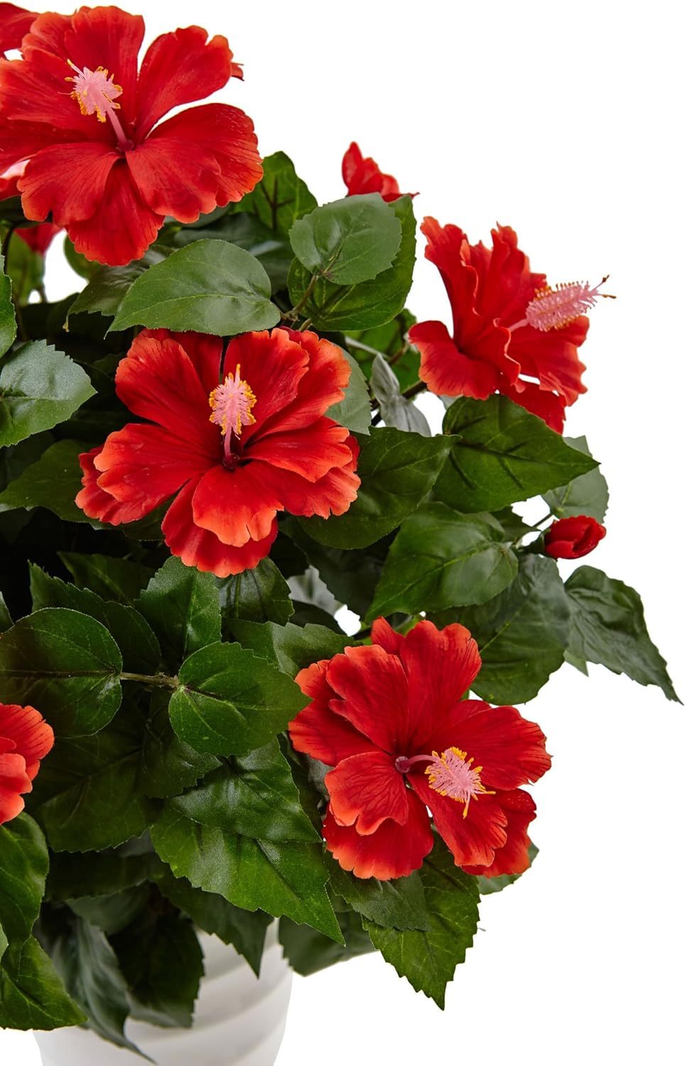 Hibiscus Artificial Flowering Plant in Swirl Planter
