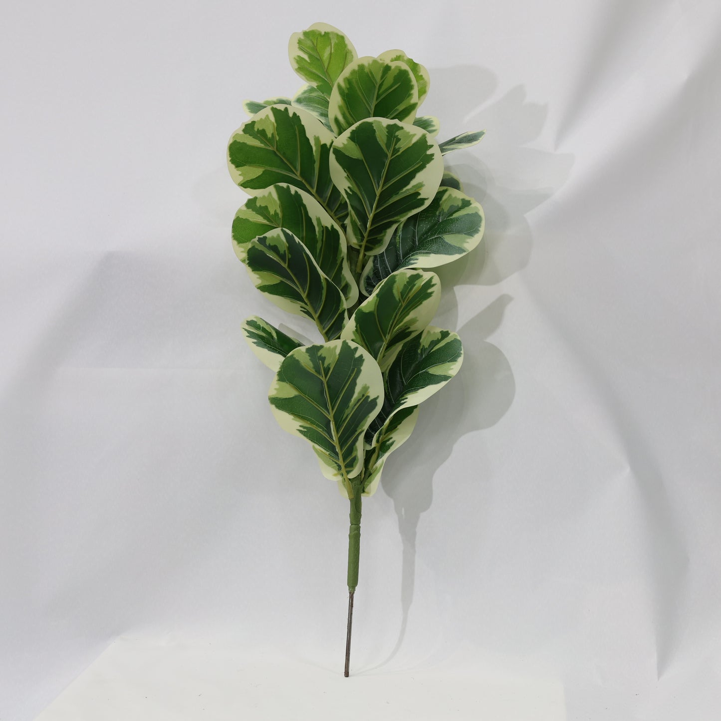76cm Artificial Fiddle Leaf Fig White-Edged Lifelike Leaves Faux Plant