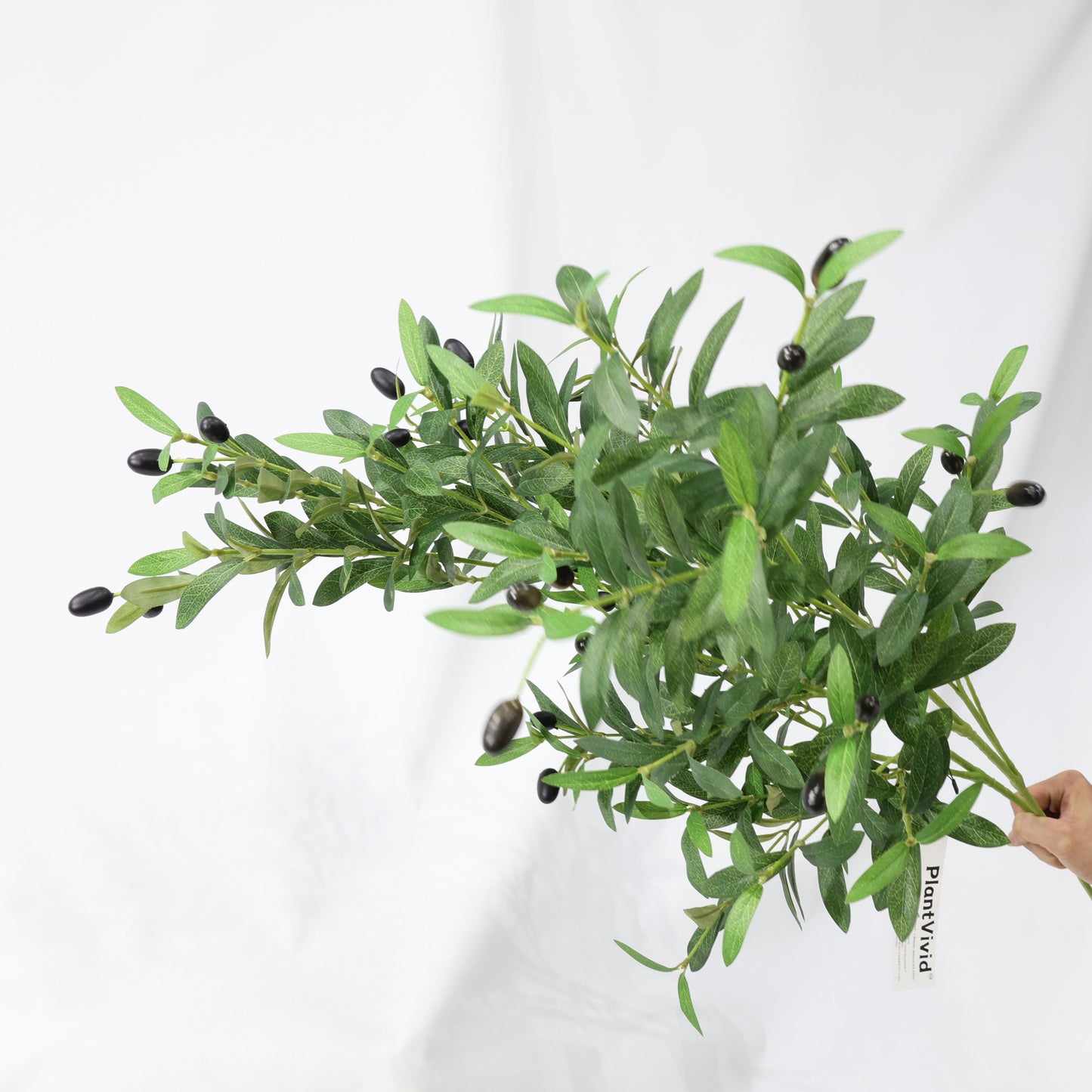 2 Pcs 100cm Artificial Olive Branches Green UV-Resistant Faux plant