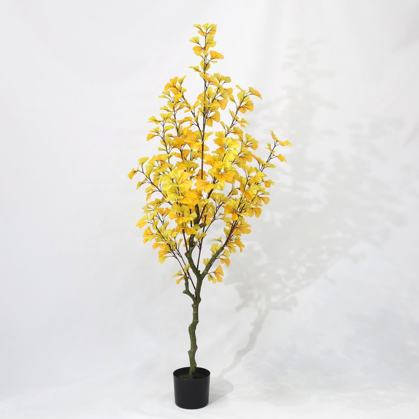 150cm Retro Autumn Yellow Non Detachable Artificial Ginkgo Plant