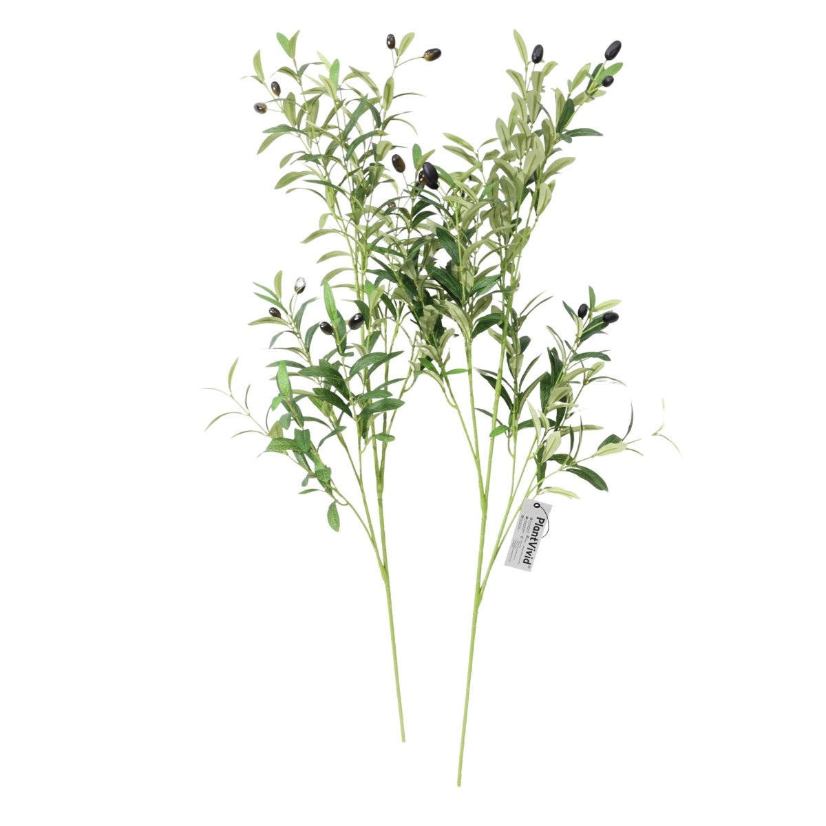 2 Pcs 100cm Artificial Olive Branches Green UV-Resistant Faux plant