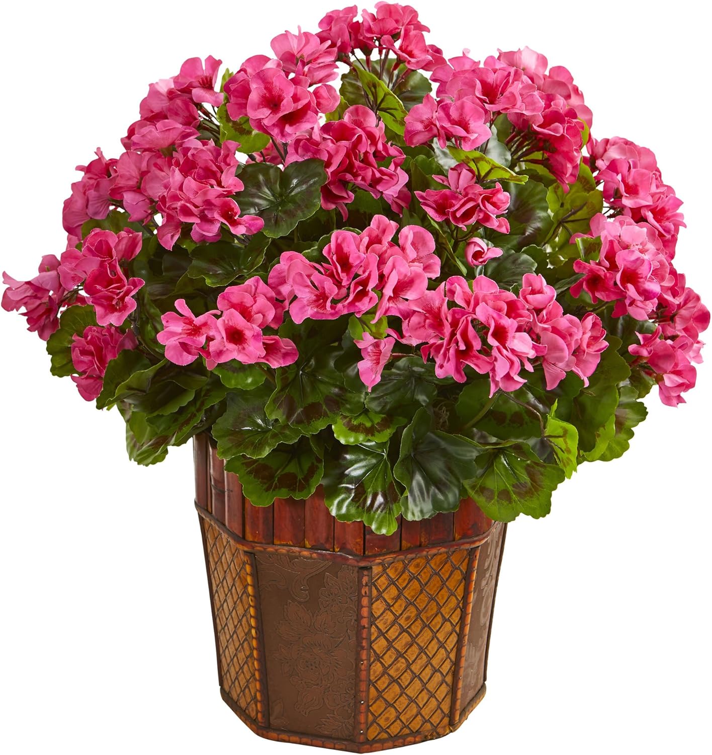 Geranium Artificial Plant in Slate Planter UV Resistant (Indoor/Outdoor) No50