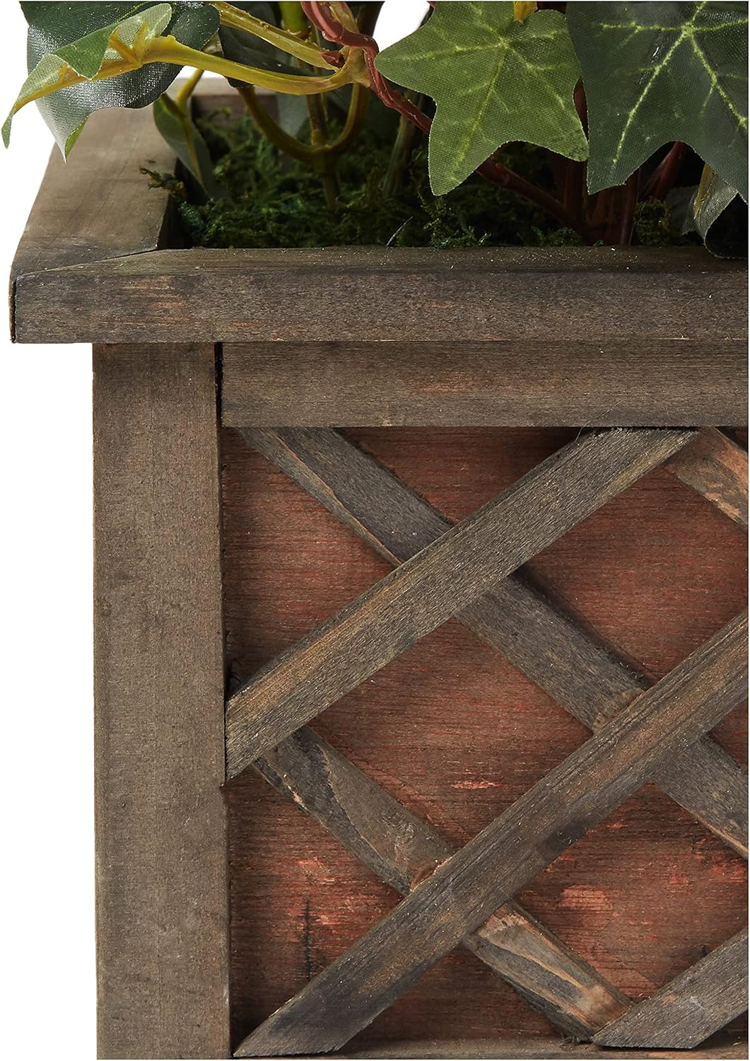 34in. Artificial Bougainvillea Topiary with Wood Box