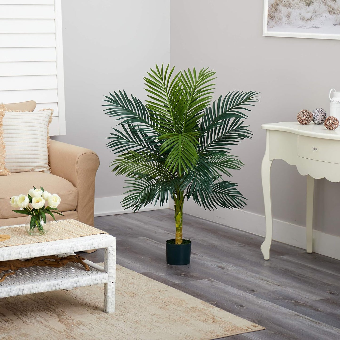 Nearly Natural 4ft. Golden Cane Palm Artificial Tree