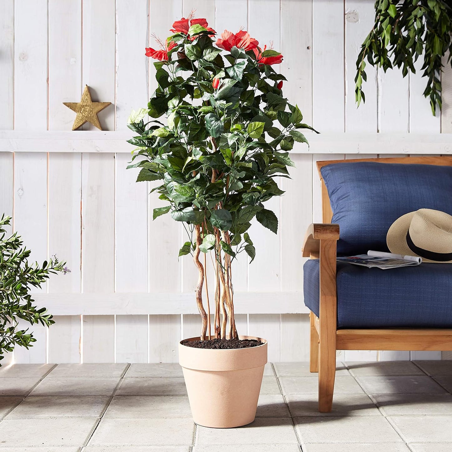 4’ Hibiscus Artificial Tree, 4ft, Green