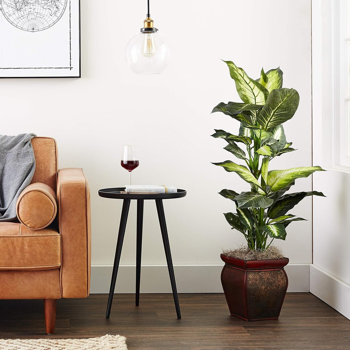 Nearly Natural Golden Dieffenbachia with Decorative Planter