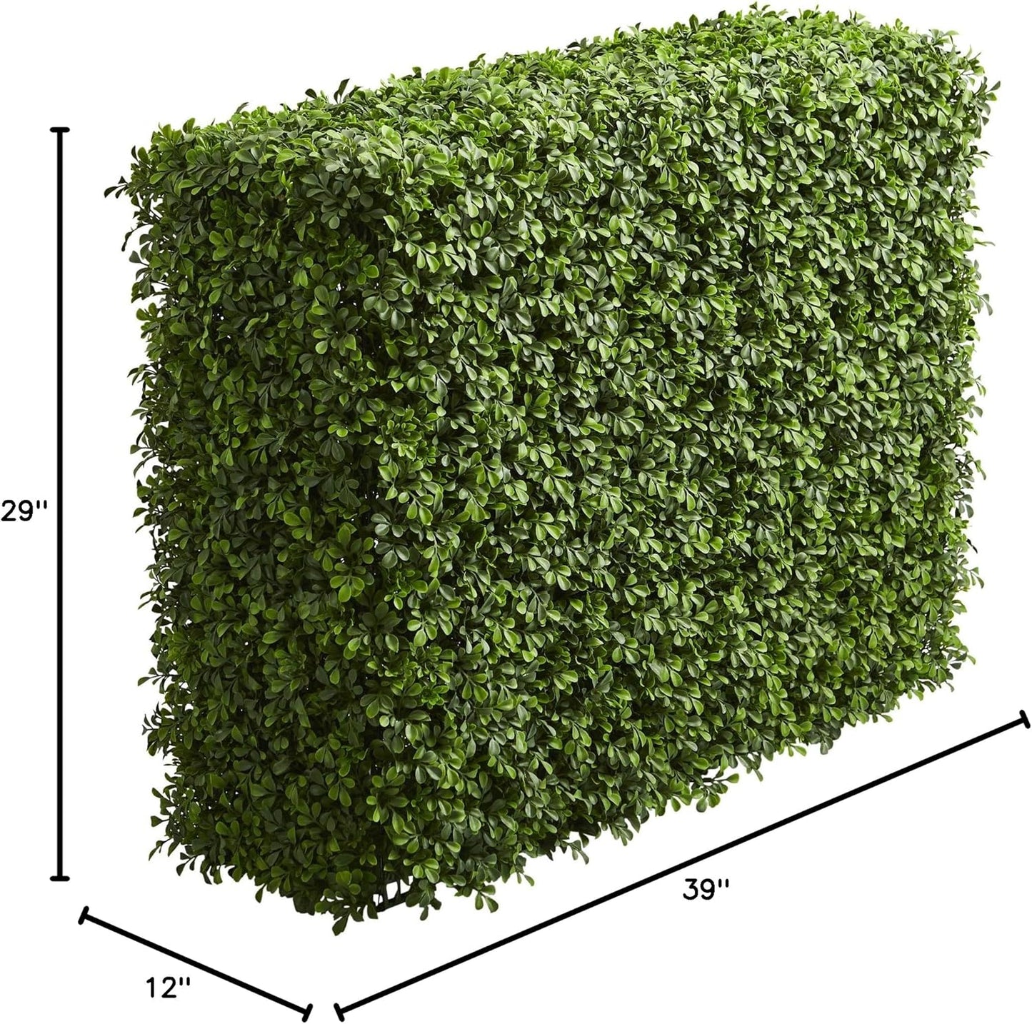39” Boxwood Artificial Hedge (Indoor/Outdoor) Silk Plants Green