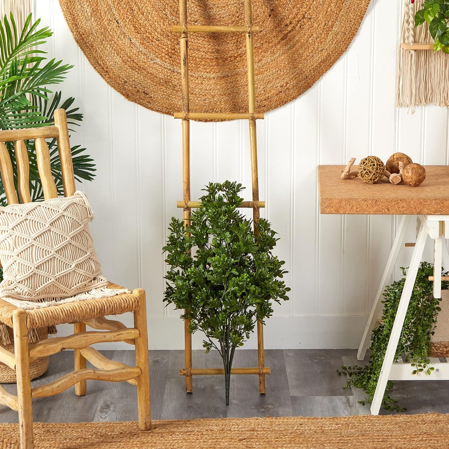 2.5ft. Tea Leaf Artificial Plant UV Resistant (Indoor/Outdoor)