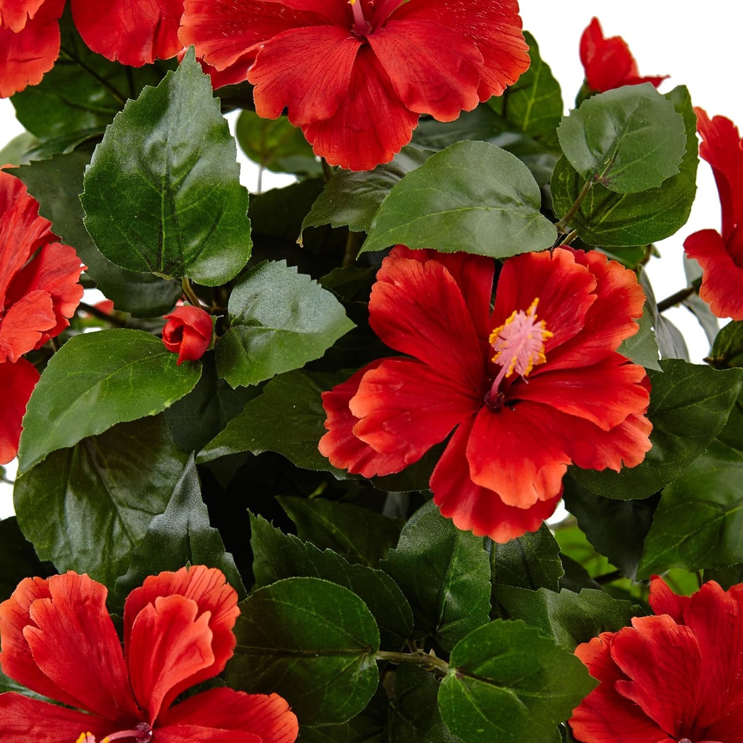 Hibiscus Artificial Flowering Plant in Swirl Planter