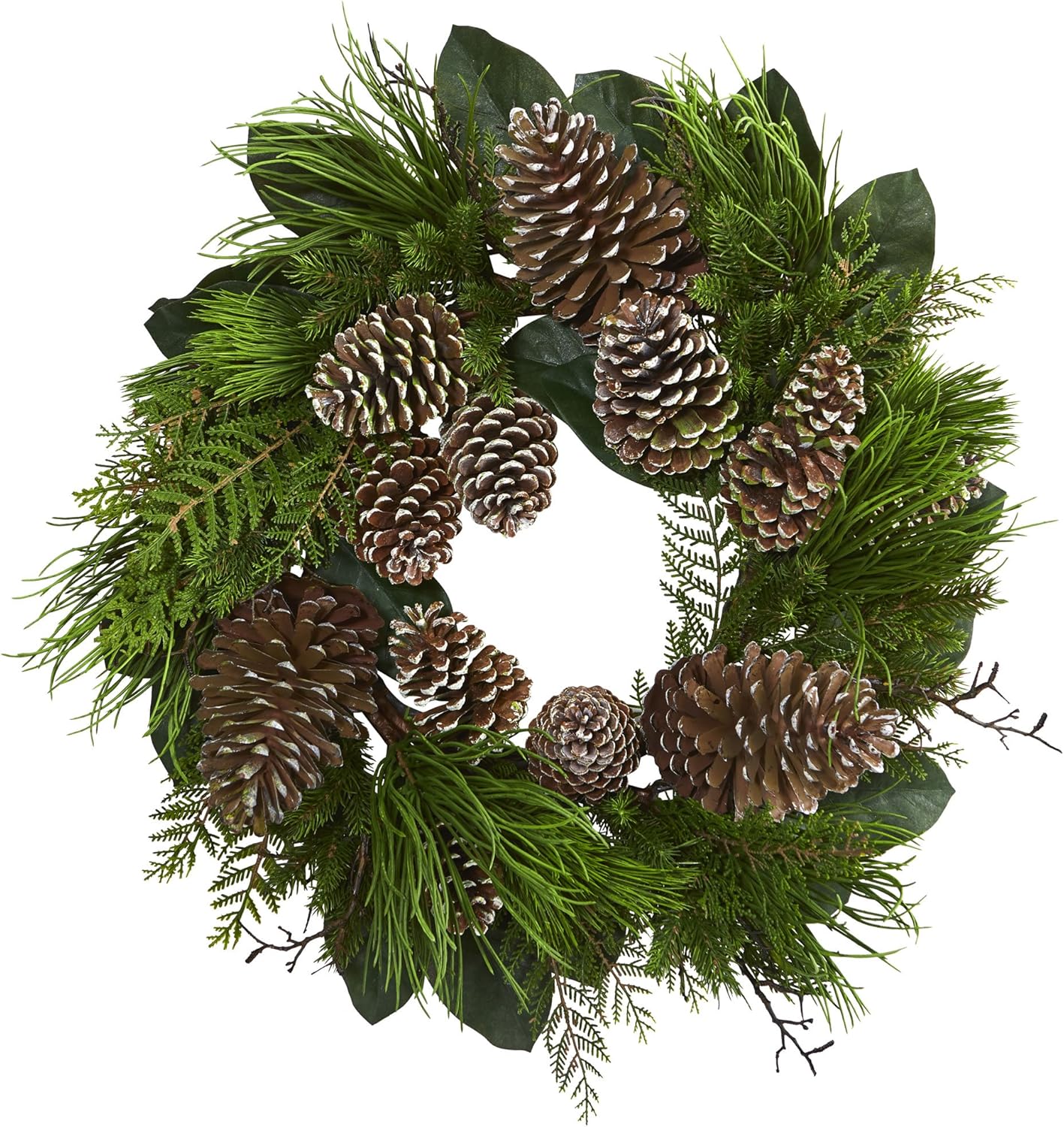 4198 28" Pine Cone & Pine Artificial Wreath Green