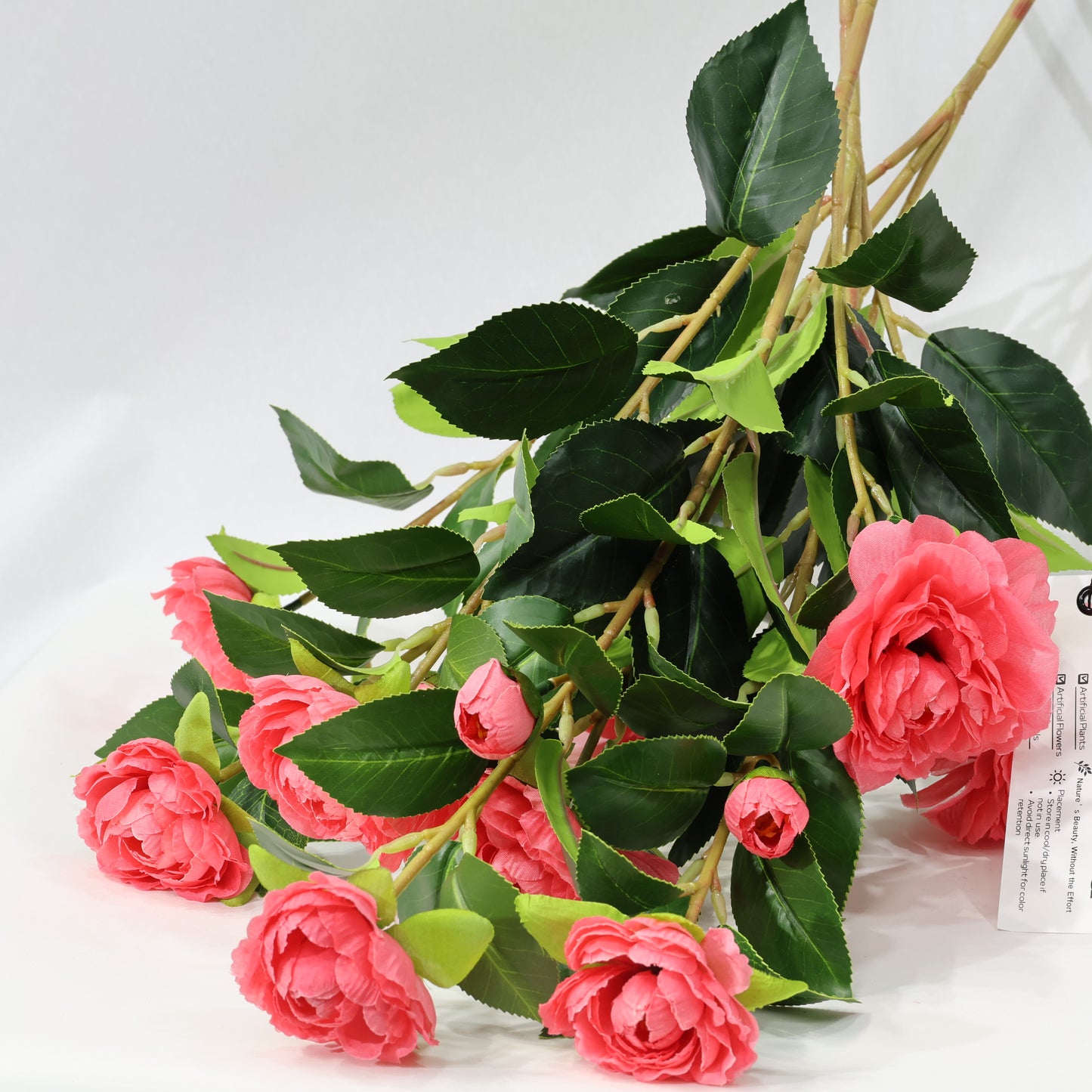 3Pcs Lush 60CM Red Artificial Camellia Bouquet Faux lifelike Flower