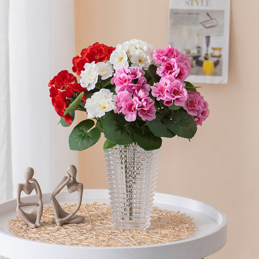 Begonia flower simulation flower geranium fake flower home table decoration wedding party decoration No50