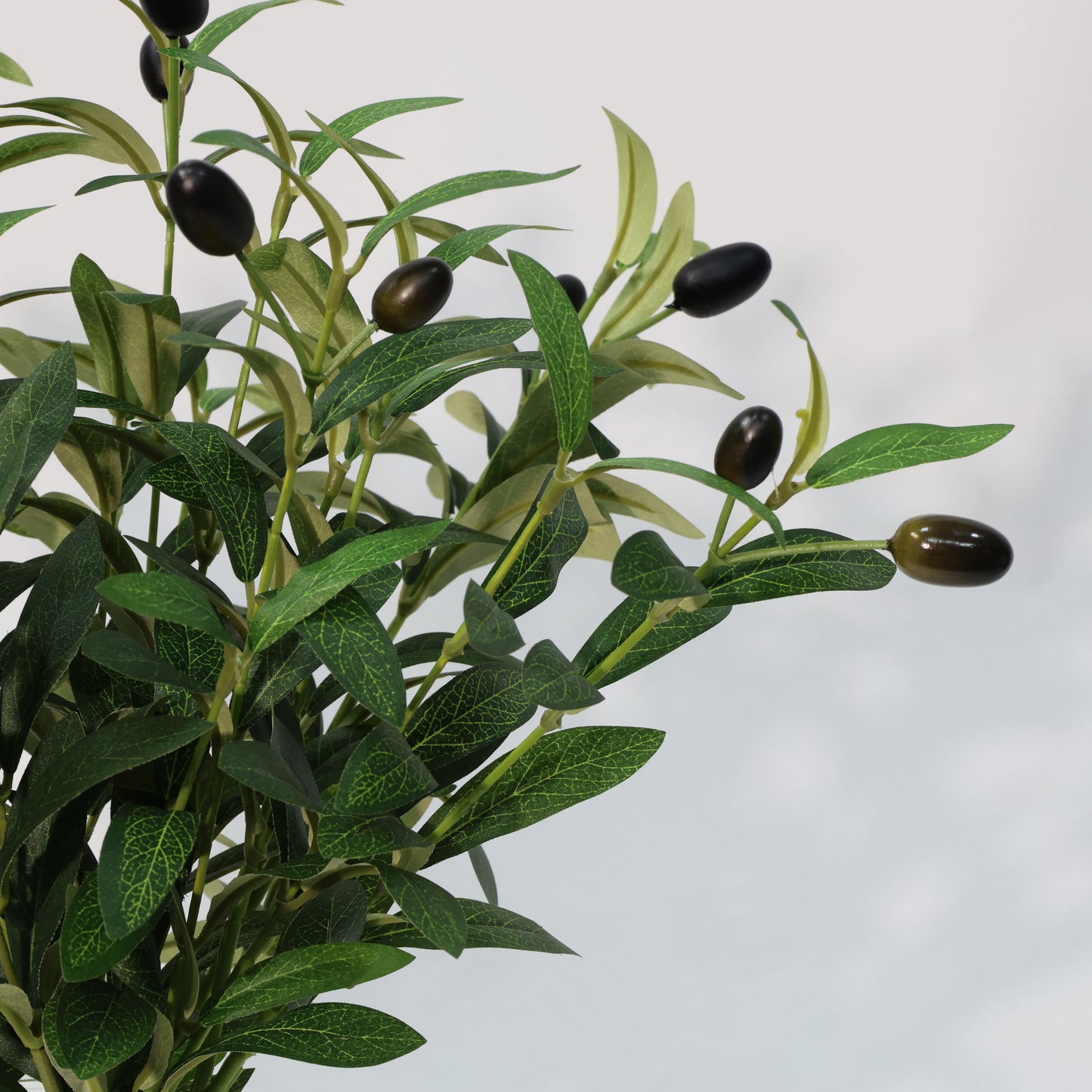 4 Pcs 45cm Artificial Olive Branches Bendable Stems UV-Resistant Faux Greenery