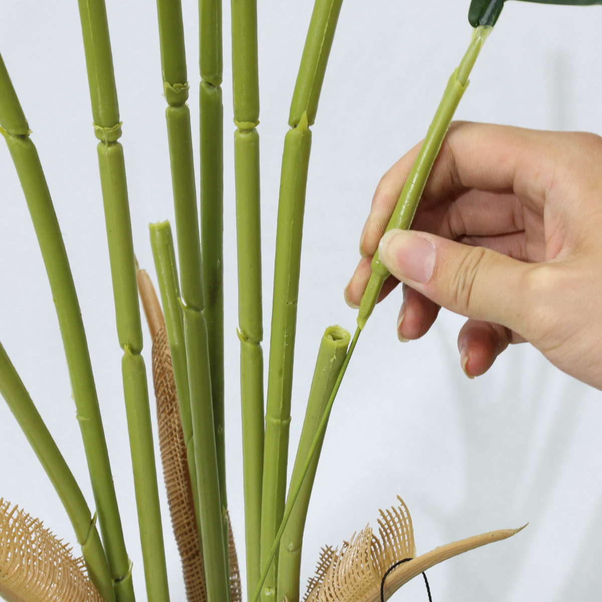 Τεχνητός φοίνικας Areca 180cm με 15 πράσινα φύλλα, ψεύτικο δέντρο τον κήπο του