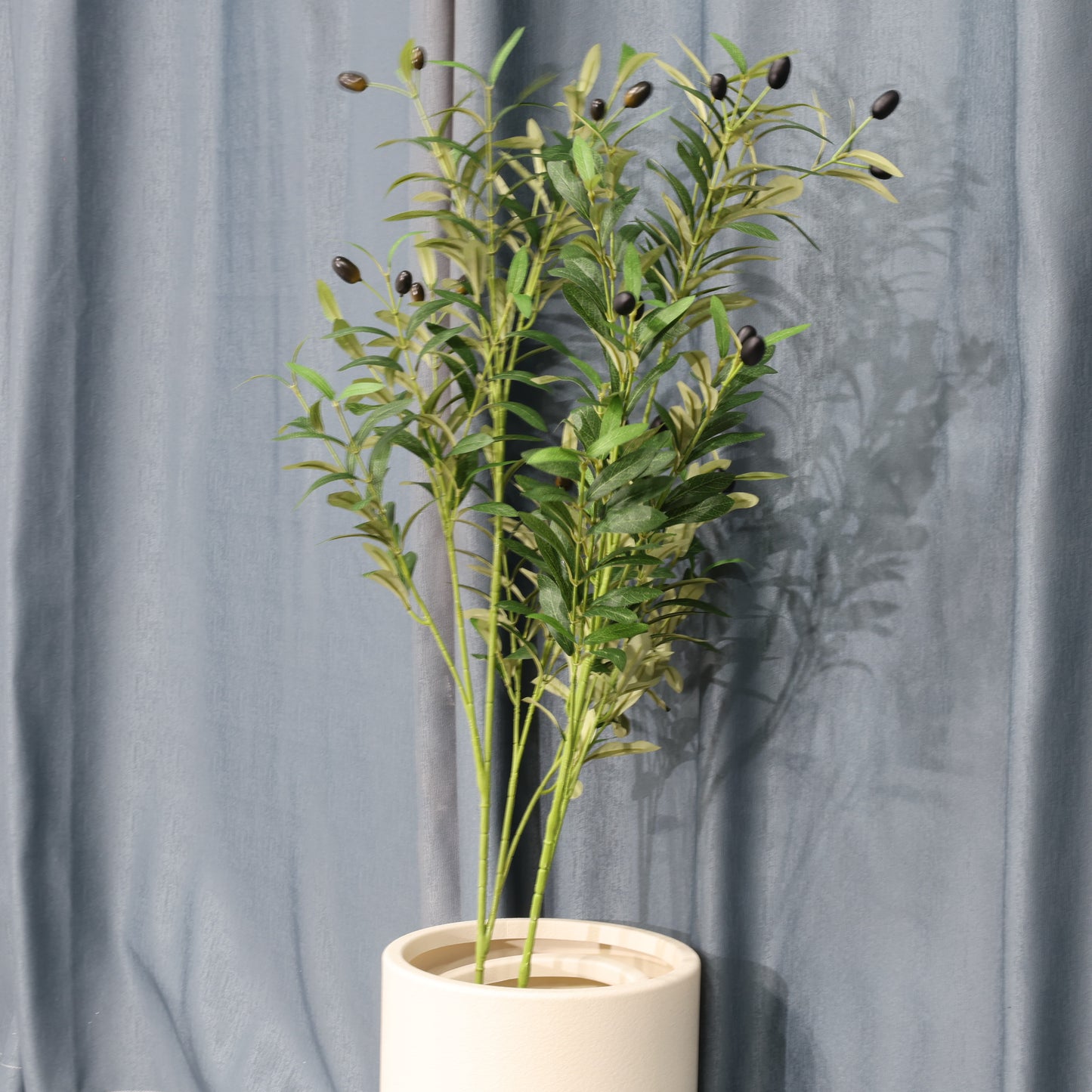 2 Pcs 100cm Artificial Olive Branches Green UV-Resistant Faux plant