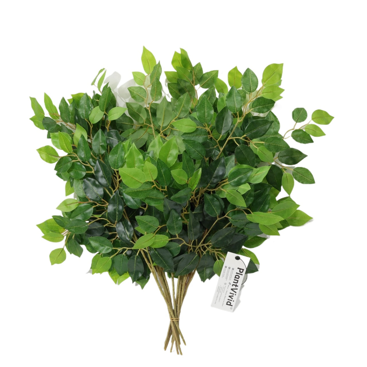 12 Pcs 55cm Artificial Ficus Leaves Stems Plastic Plant lifelike Leaf