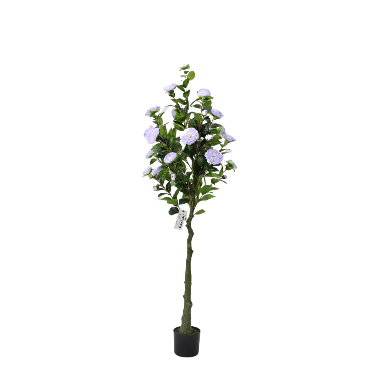 150cm Artificial Camellia Tree Purple Blooms Realistic Faux Potted Plant
