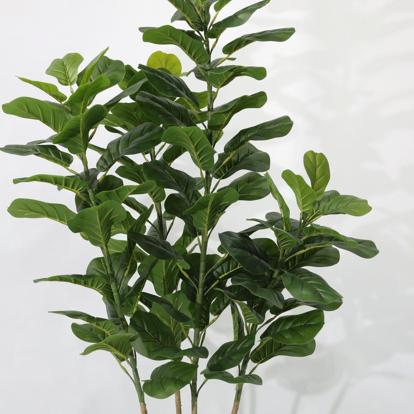 Ficus Lyrata Artificiale 170cm con 4 Tronchi e Grandi Foglie Verdi Scuro, Pianta Finta in Vaso per Decorazione Casa Ufficio Natale