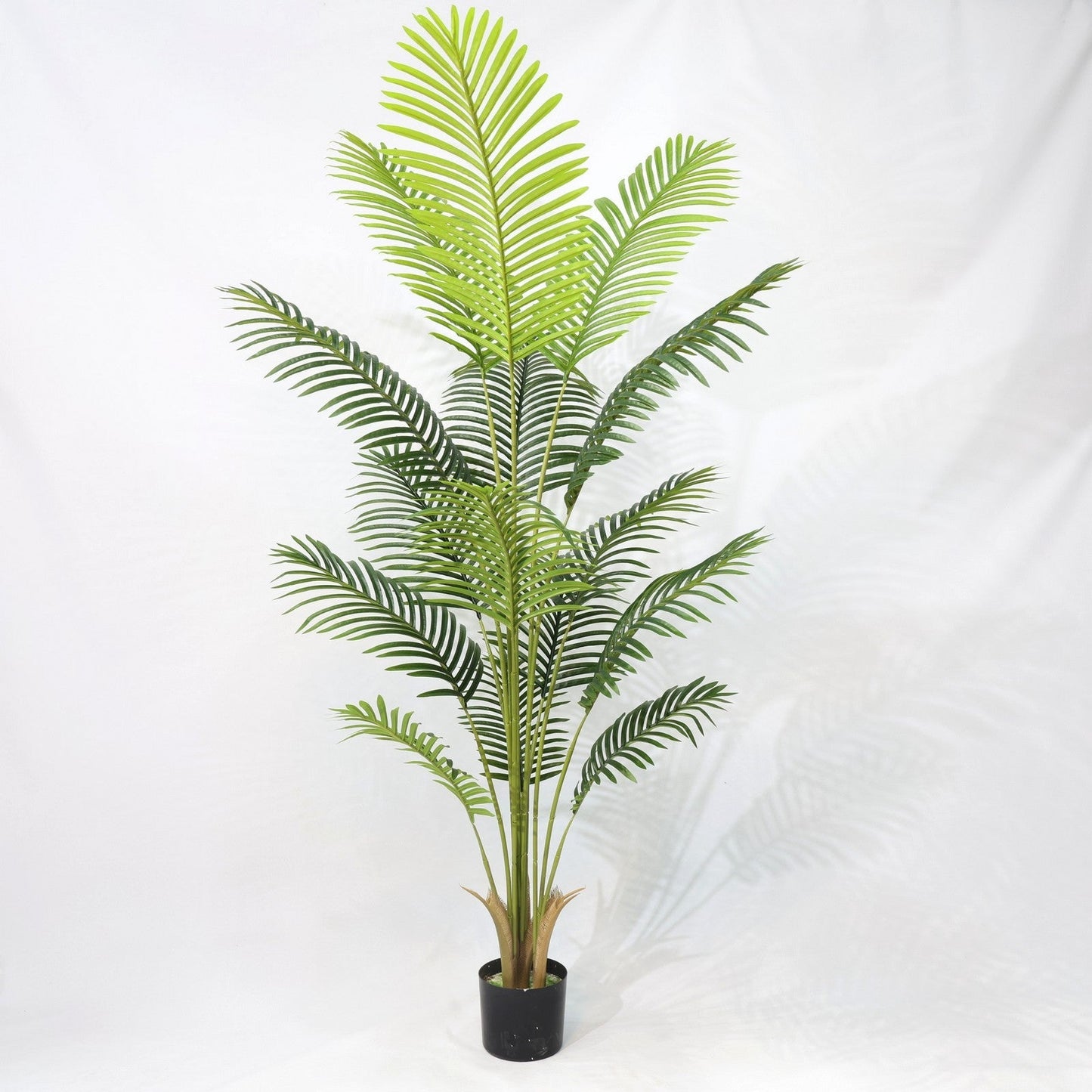 Τεχνητός φοίνικας Areca 180cm με 15 πράσινα φύλλα, ψεύτικο δέντρο τον κήπο του