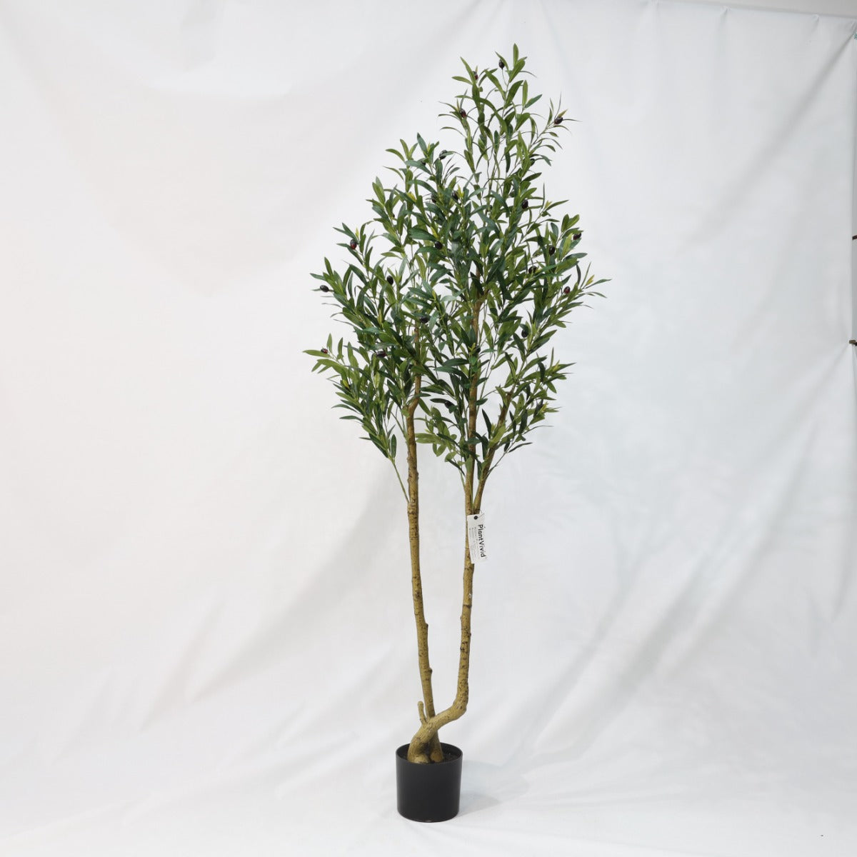 120cm Curved Trunk Artificial Olive Tree Detachable Potted Green Tree