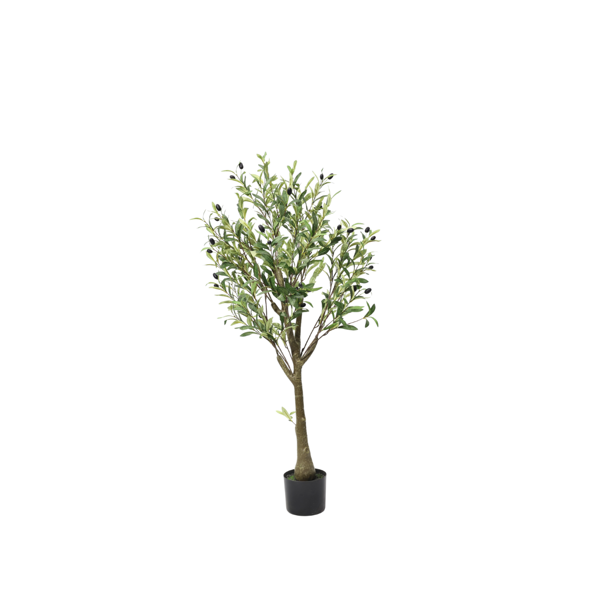 Olivo Artificiale Smontabile 120cm con Frutti Finti, Pianta Finta Verde in Vaso per Decorazione Casa Ufficio Natale