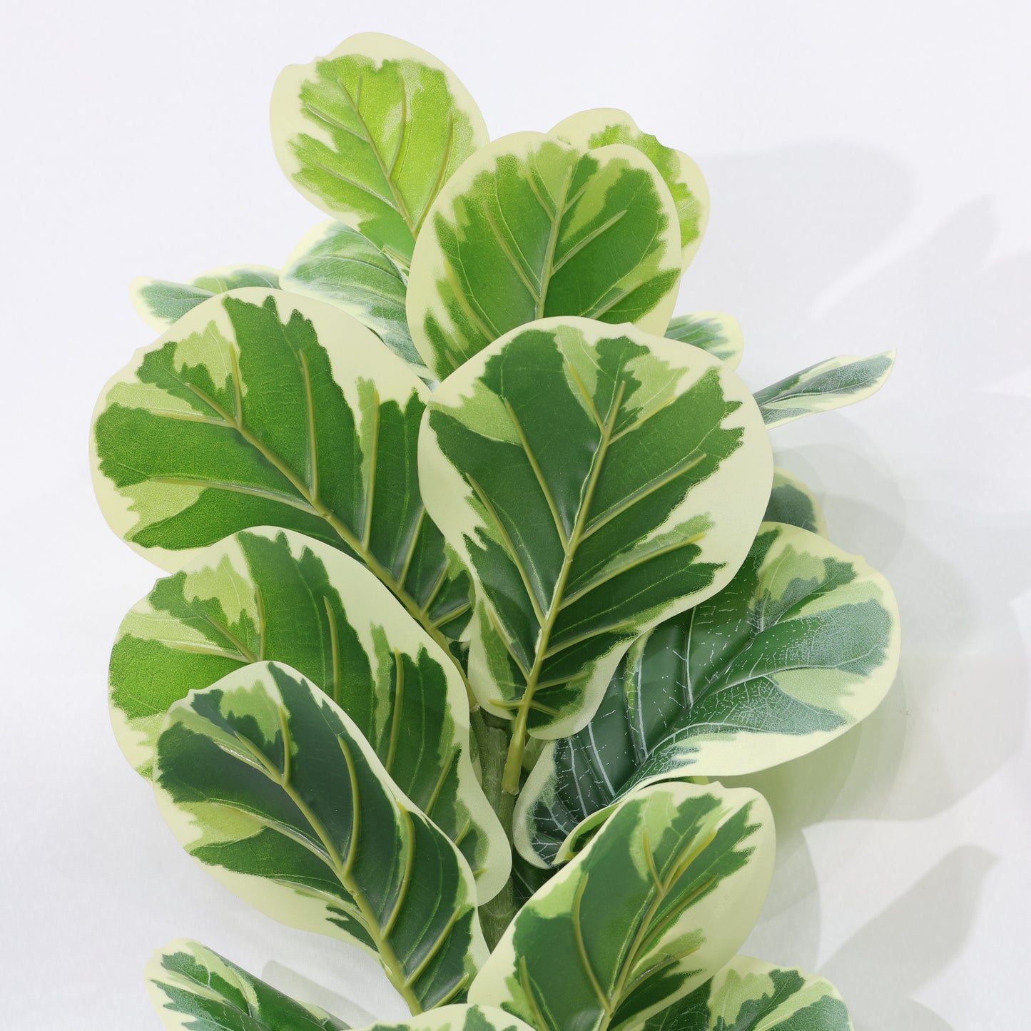 76cm Artificial Fiddle Leaf Fig White-Edged Lifelike Leaves Faux Plant
