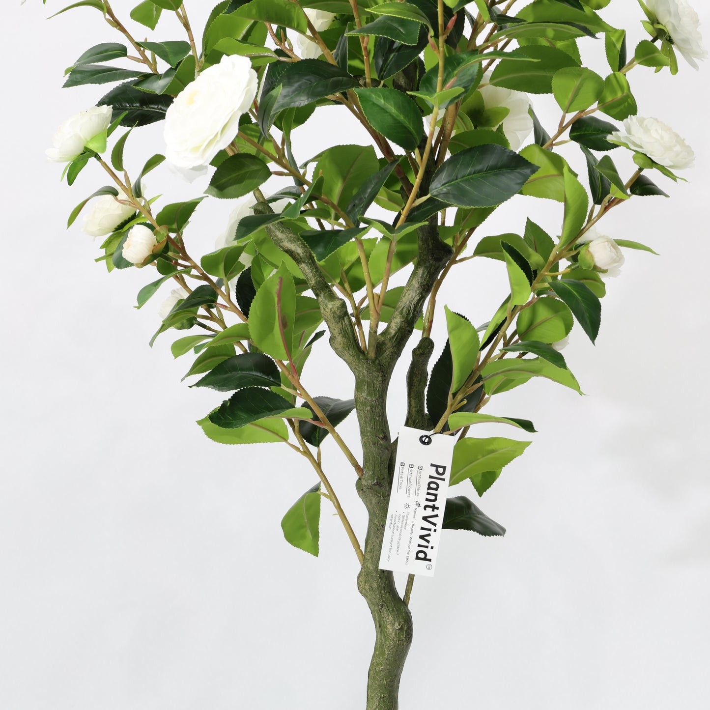 150cm Artificial Camellia Tree White Blooms Non-Detachable Faux Plant