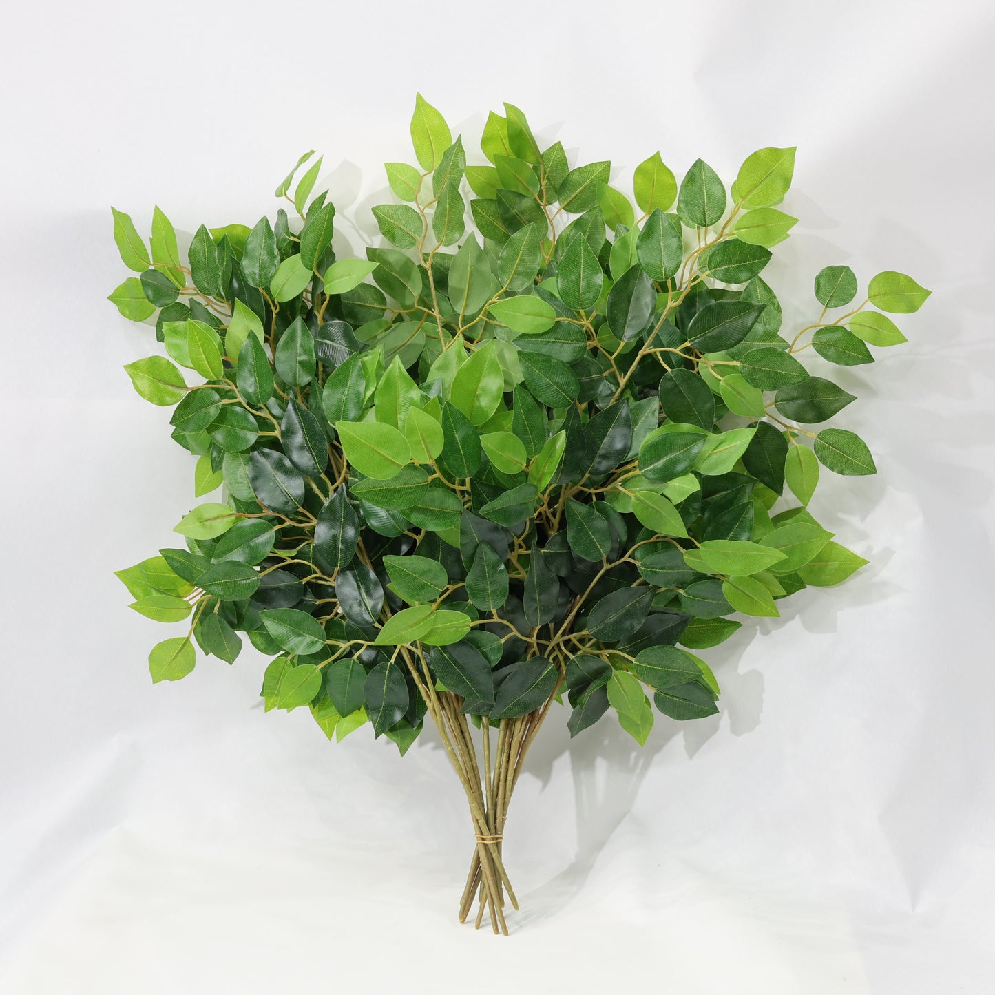 12 Pcs 55cm Artificial Ficus Leaves Stems Plastic Plant lifelike Leaf