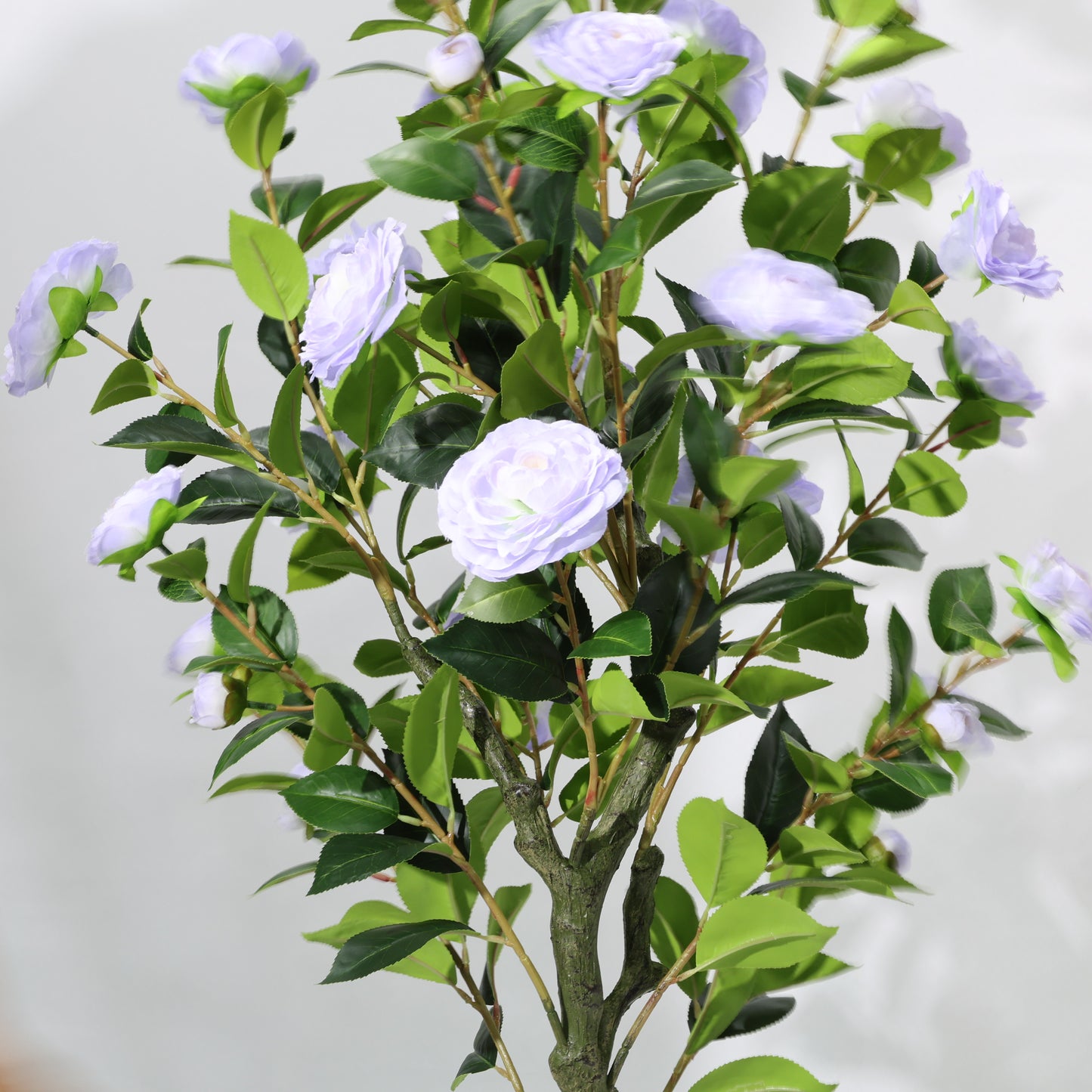 150cm Artificial Camellia Tree Purple Blooms Realistic Faux Potted Plant