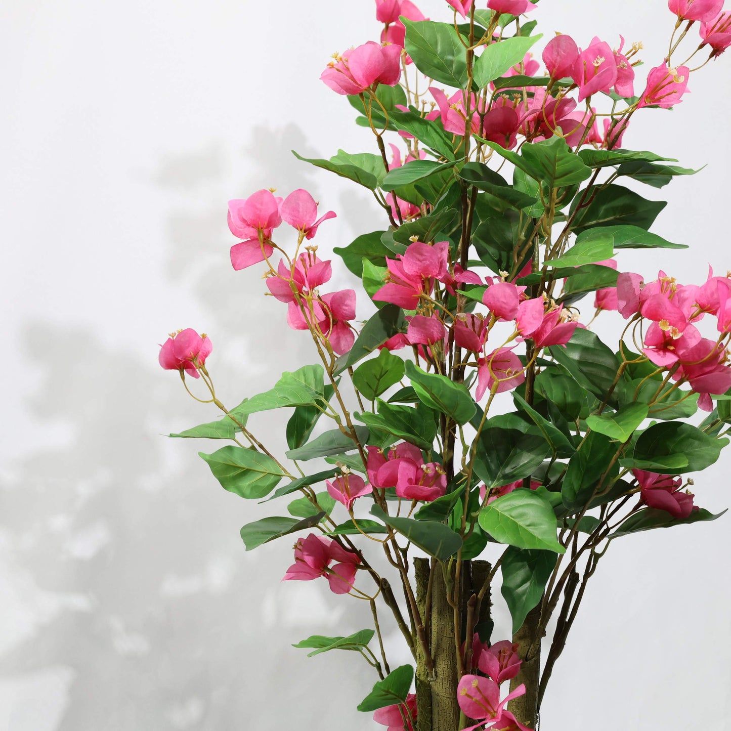Bougainvillea Artificiale 130cm con Fiori Rossi Lussureggianti, Albero Finta Rimuovibile per Decorazione Negozio Natale