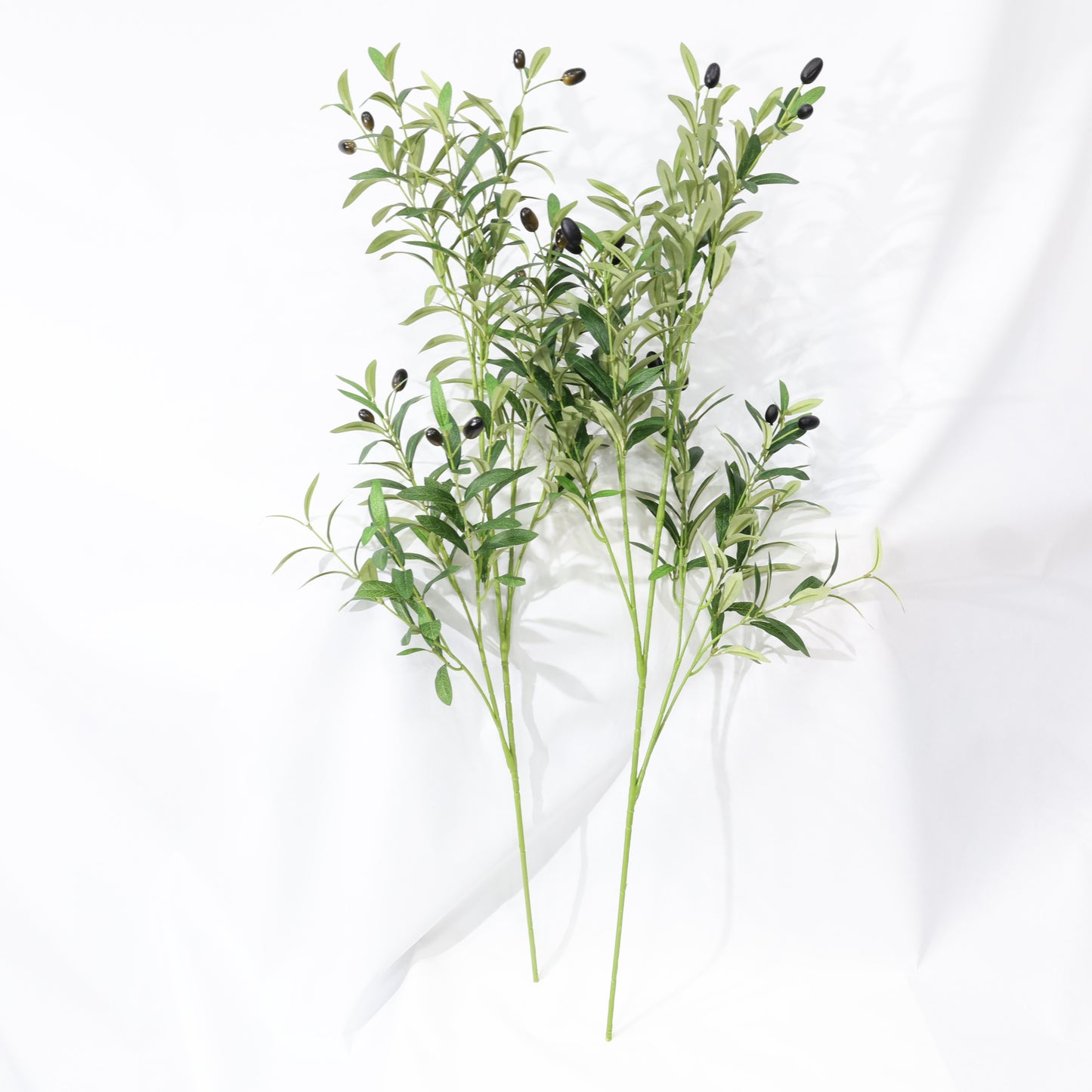 2 Pcs 100cm Artificial Olive Branches Green UV-Resistant Faux plant