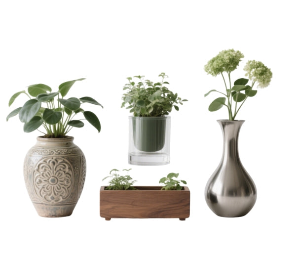 Pot and vases
