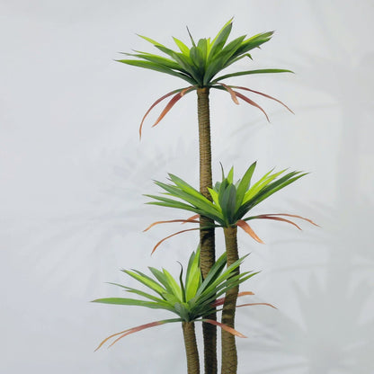 Pianta di Drago Artificiale (Corn Plant) 180cm con 3 Tronchi, Pianta Finta Tropicale in Vaso per Decorazione Ufficio e Casa Natale