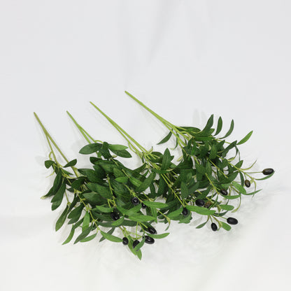 4 Pcs 45cm Artificial Olive Branches Bendable Stems UV-Resistant Faux Greenery
