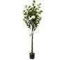 150cm Single-Stem Camellia Tree Champagne Blossoms Fixed Realistic Artificial Plant