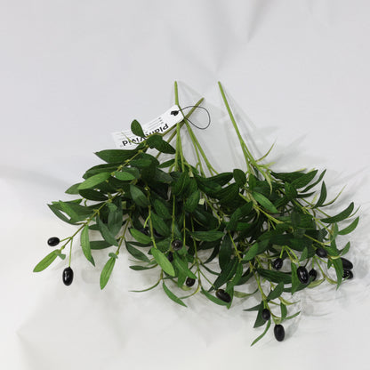 4 Pcs 45cm Artificial Olive Branches Bendable Stems UV-Resistant Faux Greenery