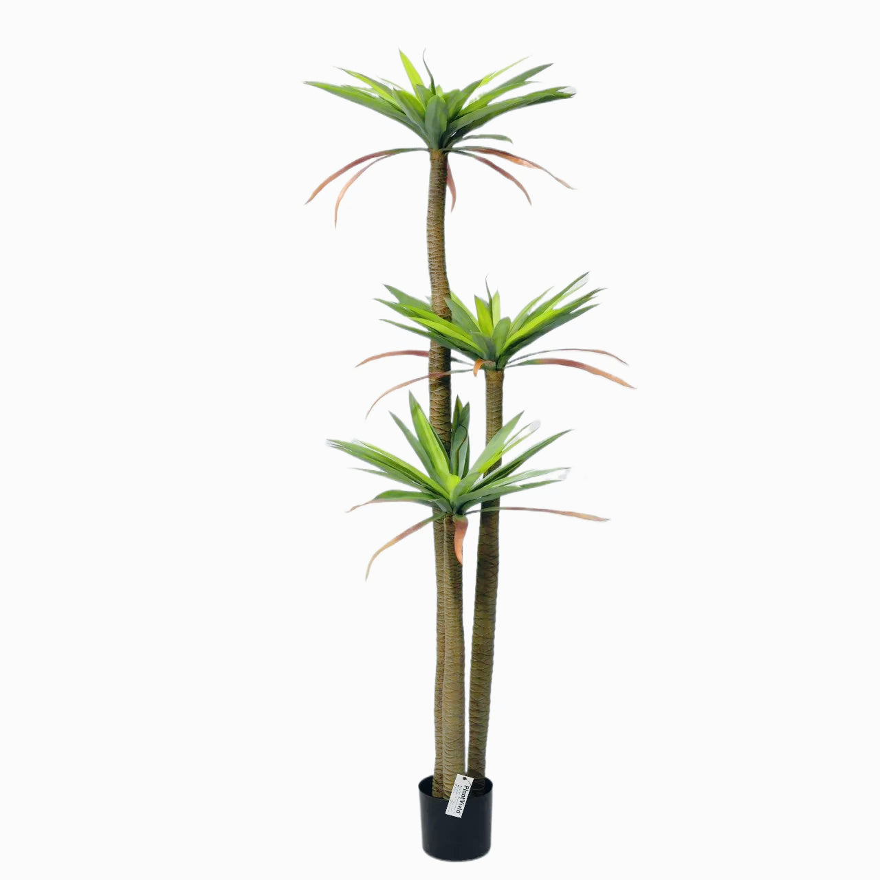 Pianta di Drago Artificiale (Corn Plant) 180cm con 3 Tronchi, Pianta Finta Tropicale in Vaso per Decorazione Ufficio e Casa Natale