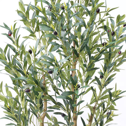 120cm Curved Trunk Artificial Olive Tree Detachable Potted Green Tree
