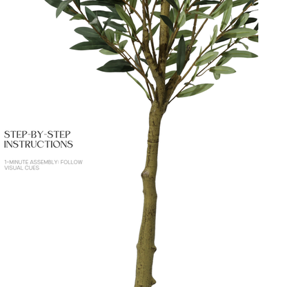 Olivo Artificiale Verde Smontabile 150cm, Pianta Finta in Plastica in Vaso per Decorazione Moderna Casa Ufficio Natale